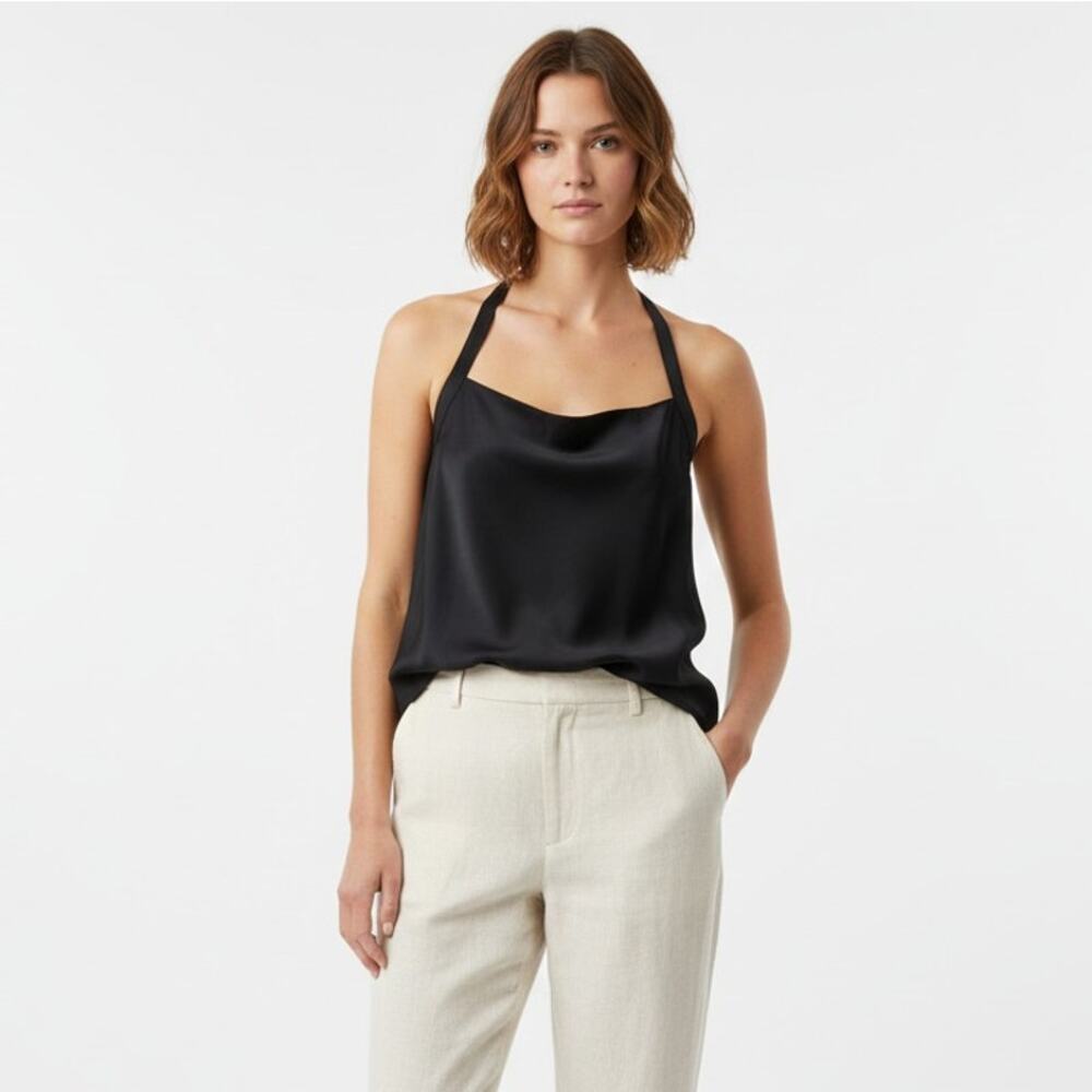 Rachel Comey 100% Silk Embroidered Halter Top - XS